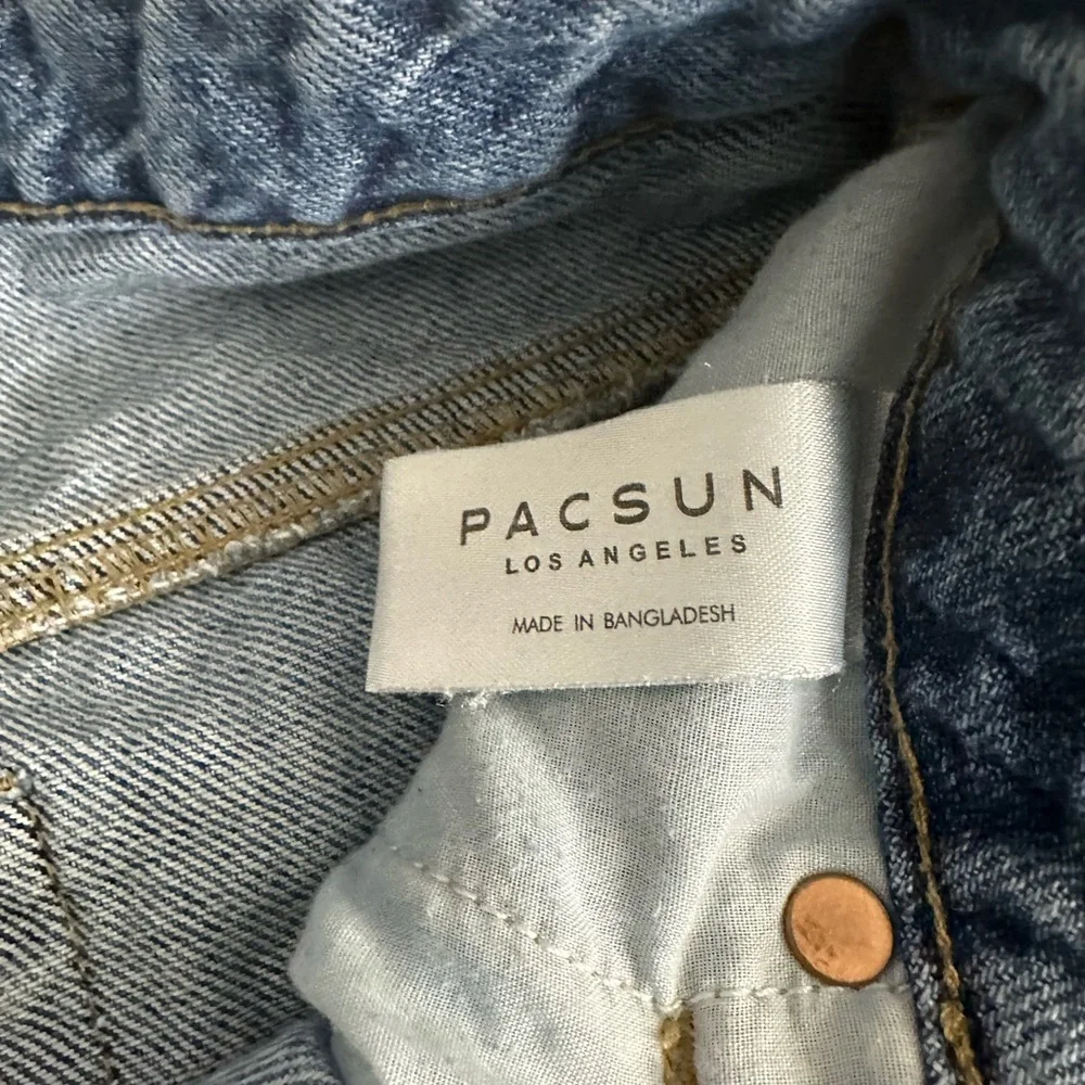 PacSun‎ Light Indigo Ripped High Waisted Denim Festival Shorts Size 23